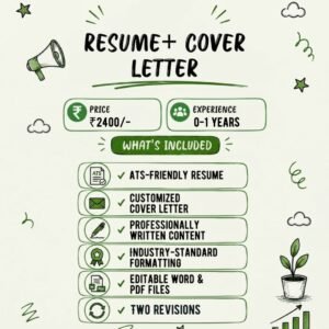 Resume plus cover letter Writing(0-1 Years)